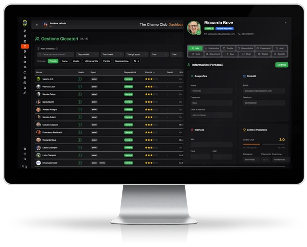 Admin Panel - Giocatori